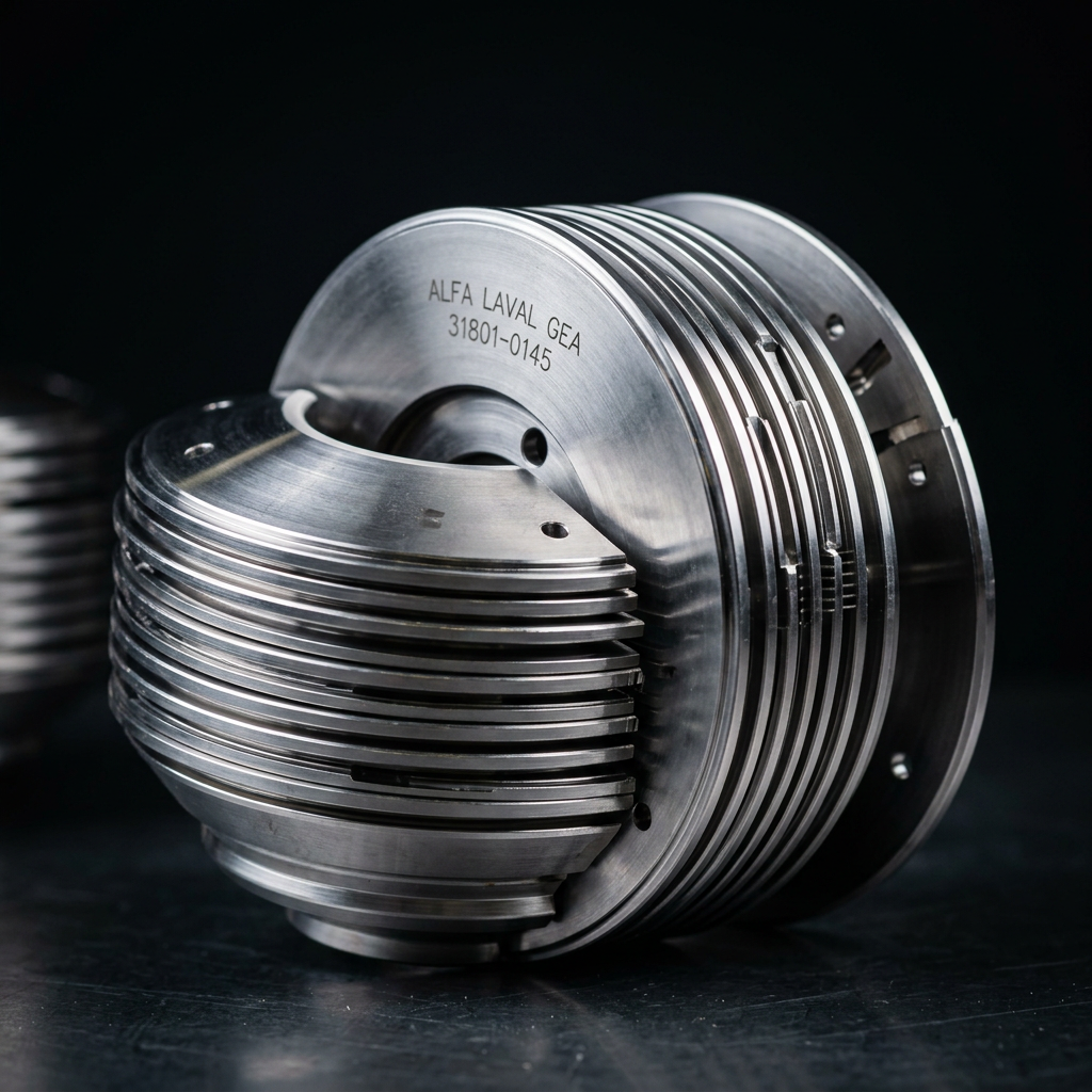 Alfa Laval GEA centrifuge bowl disc stack spare parts — polished stainless steel heat exchanger components