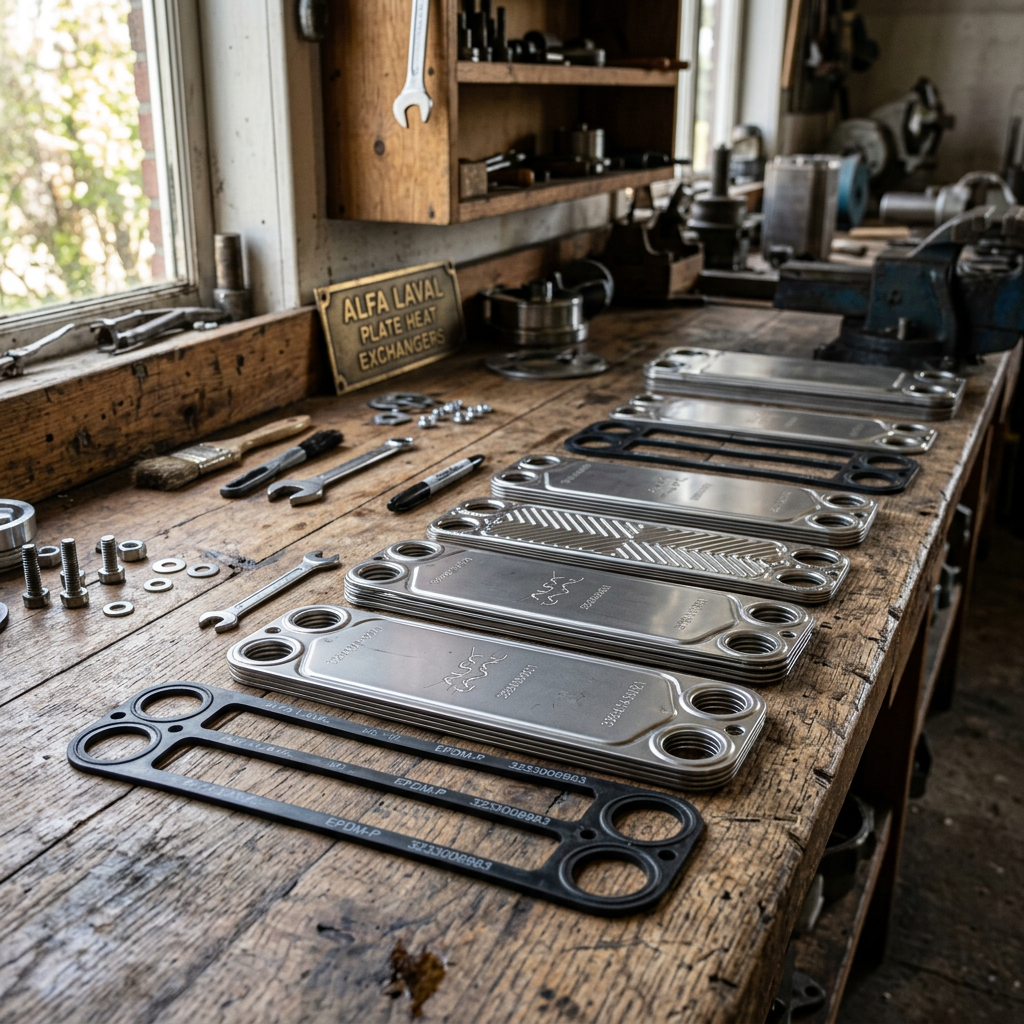 Marine plate heat exchanger spare parts — Alfa Laval stainless steel plates supplier India