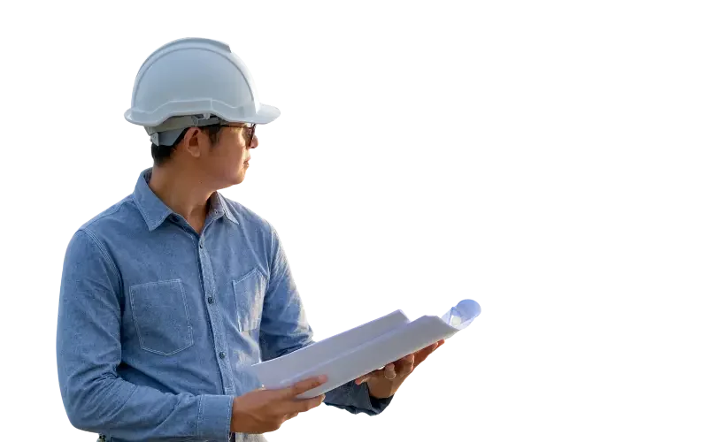 Engineer holding documents